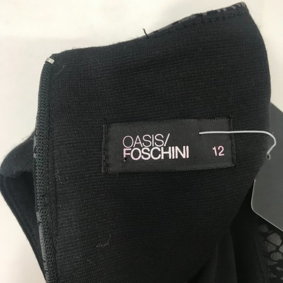 Oasis Foschini Snakeskin Black Cutout Dress - Picture 4 of 6